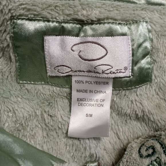 Vintage Oscar Dela Renta Full Zip Night Robe Maxi Mint Green Small/Medium - Picture 3 of 12